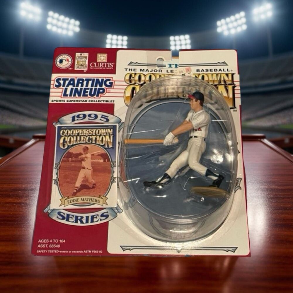 1995 Eddie Mathews MLB Cooperstown Collection Starting Lineup Figure Sealed